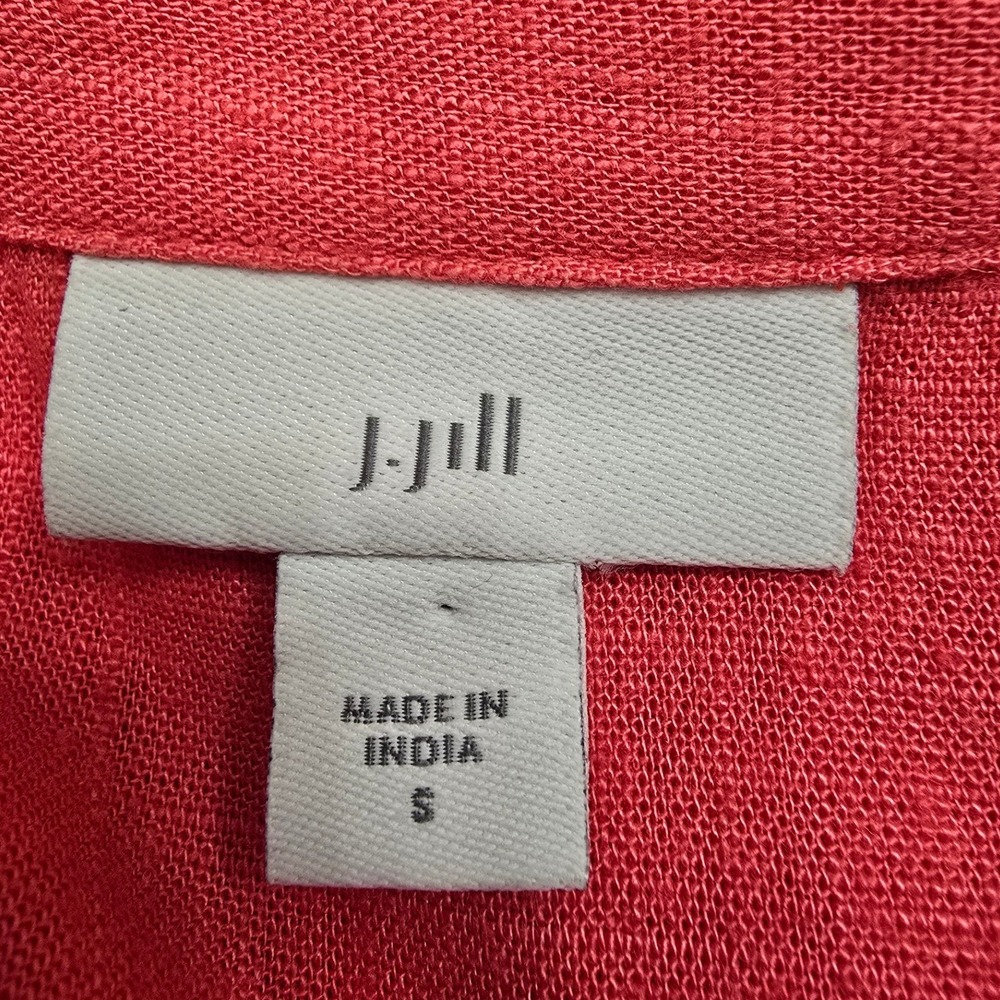 J.Jill Coral Midi Dress Small Casual Lagenlook Minimalist Coastal Grandma Boho - Picture 3 of 8